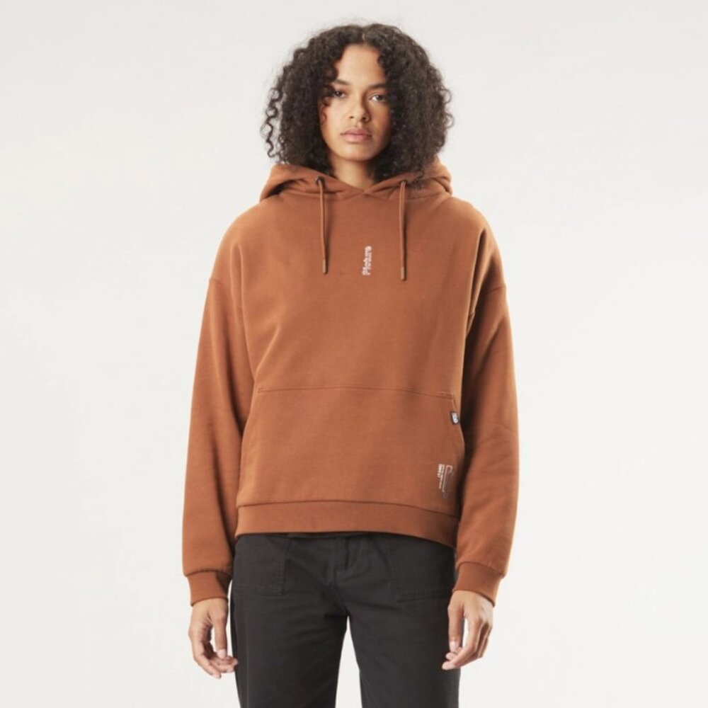 Picture Organic Women's Hollma Hoodie Brown Cropped Relaxed, Cotton size L